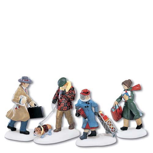 Busy City Sidewalks Set of 4