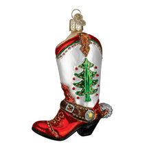 Load image into Gallery viewer, Christmas Cowboy Boot Ornament
