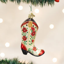 Load image into Gallery viewer, Christmas Cowgirl Boot Ornament
