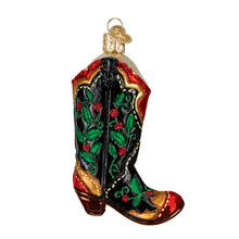Load image into Gallery viewer, Holly Berry Cowboy Boot Ornament
