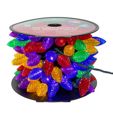 Load image into Gallery viewer, Multicolor LED Faceted C9 Green Wire String 100 Light Set 66&#39;
