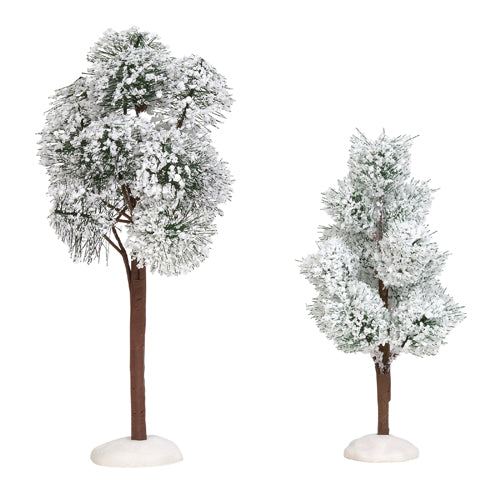 Snowy Jack Pine Trees Set of 2