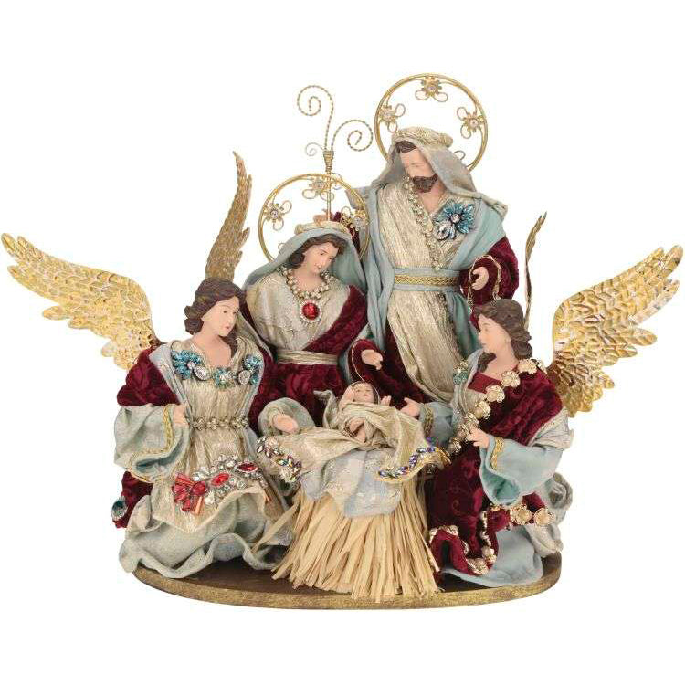 Ruby Red Nativity Scene 19 x 15.5