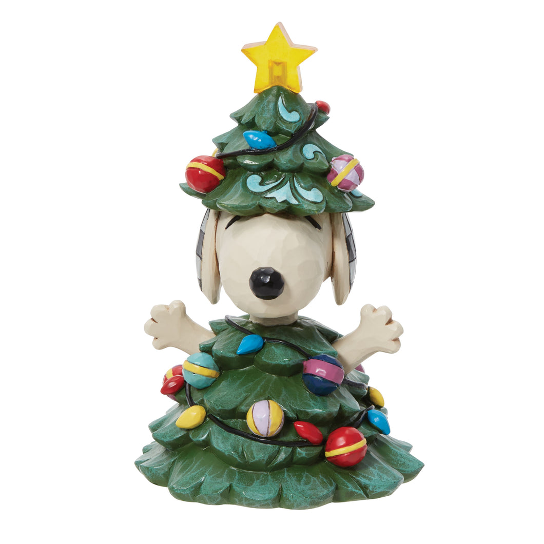 Peanuts Light-Up Snoopy All Lit Up! Snoopy Dressed as Christmas Tree